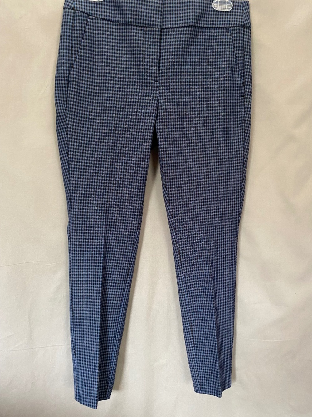 LOFT Petites Marisa Trousers, Blue Checkered pattern, women's Size 4P (NWT)
